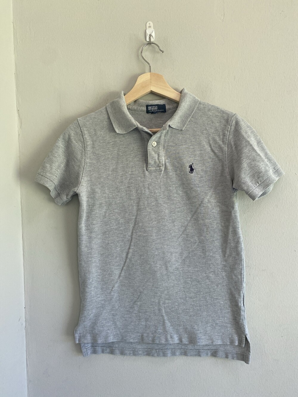 Polo Ralph Lauren The Iconic Mesh Polo Shirt Boys Gray Short Sleeve Size 10